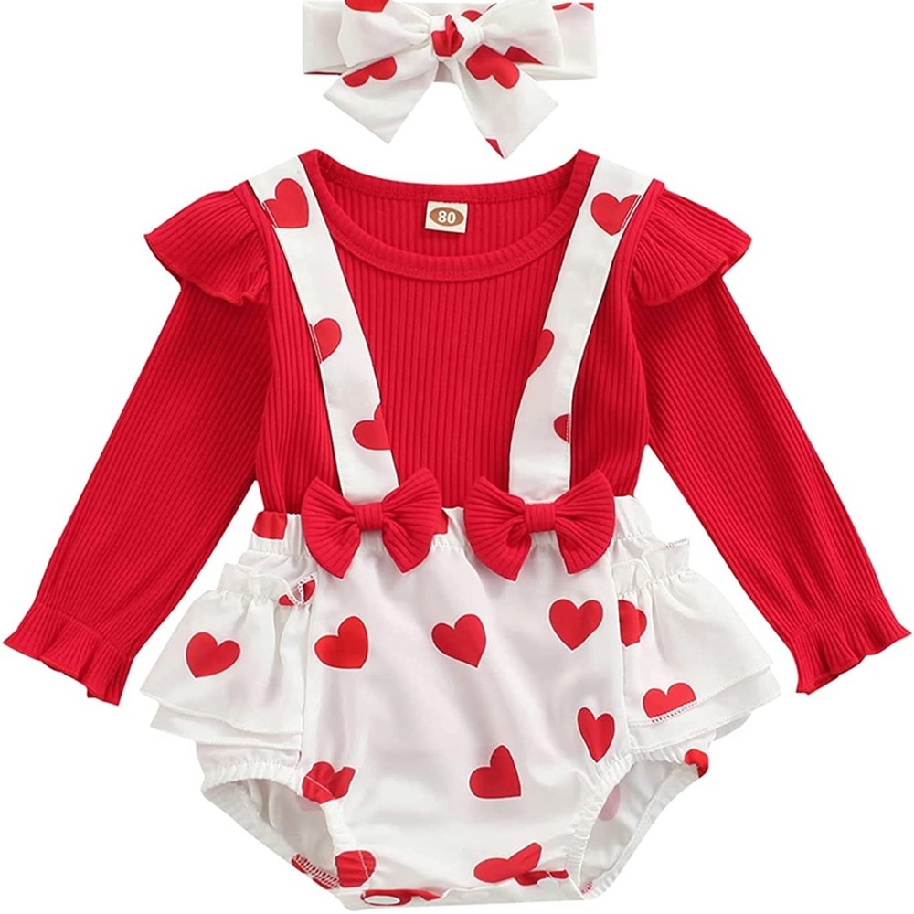 Baby Girl Valentine 's Day Outfit 12-18M